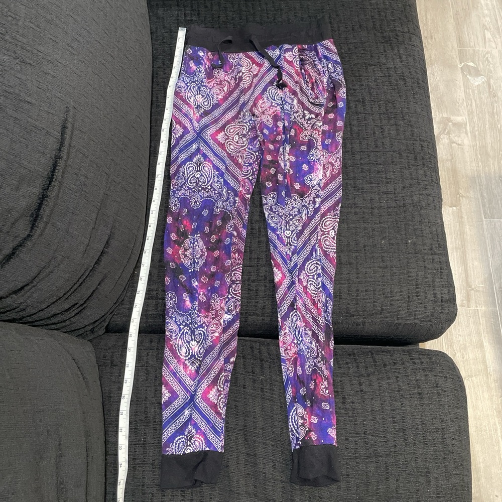 Vibrant Purple and Pink Patterned Pants